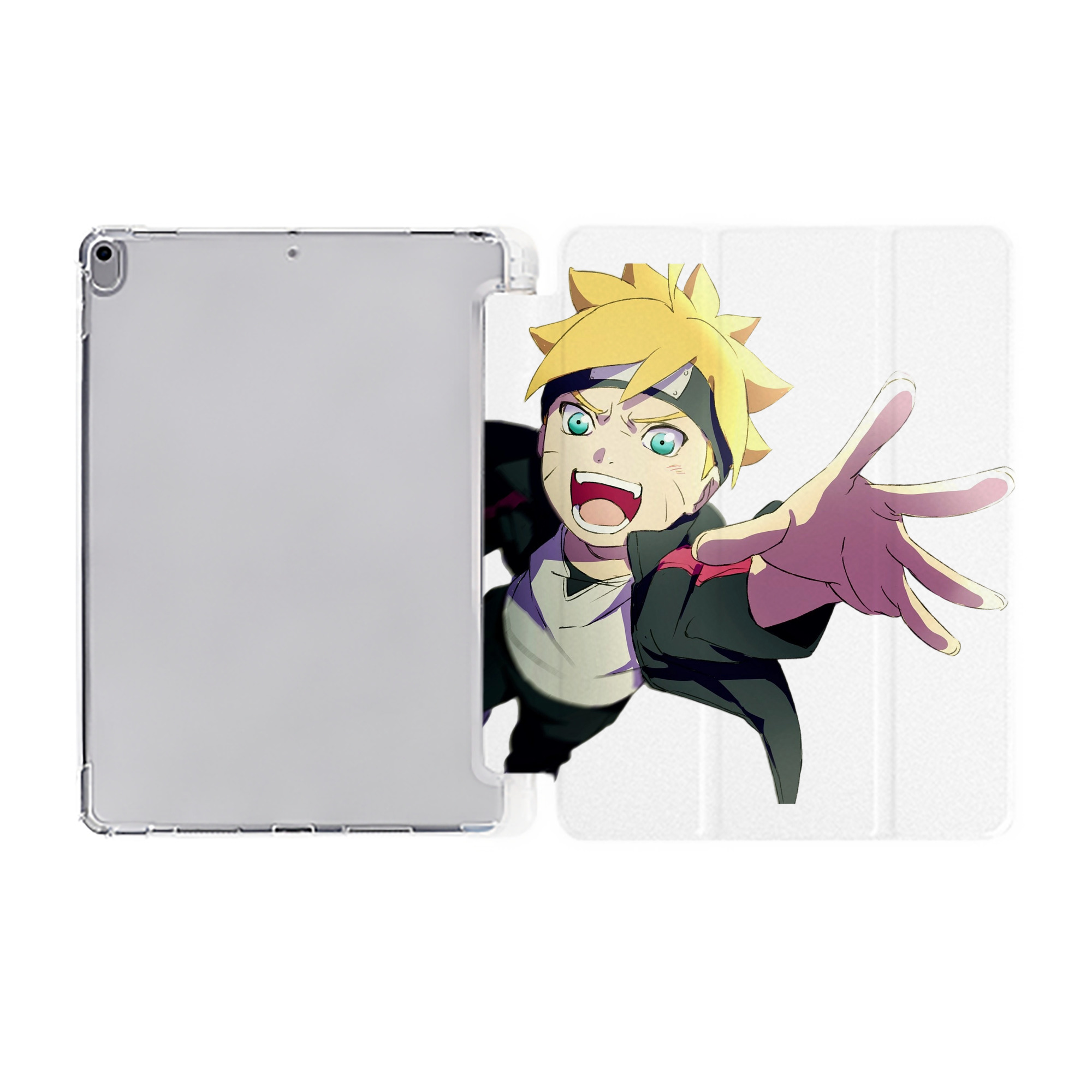 （画像用） NARUTO -ナルト- うずまき ボルト Uzumaki Boruto IPad ケース ペン収納付き 三つ折りスタンド PUレザー×シリコン 対応機種9.5/10.5/10.9インチ